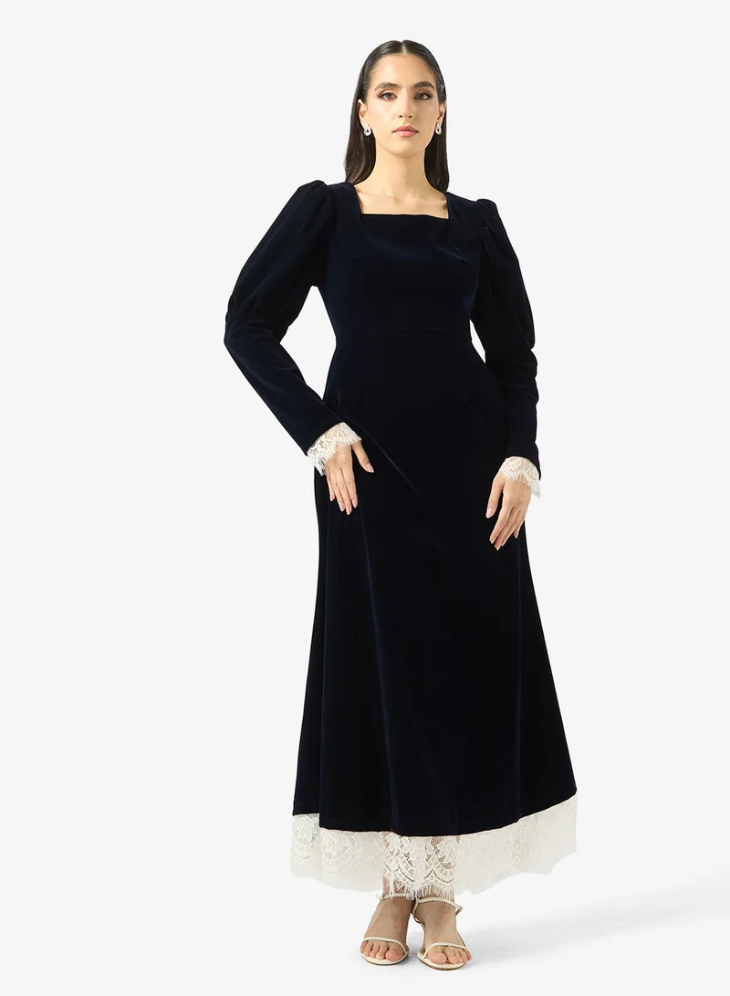 خزانة A-line Dress With Lace Trim
